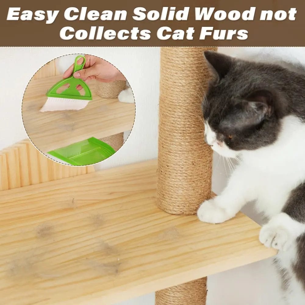Modern Wall Mounted Cat Climbing Tree for Indoor Cats, Multi-Level Space-Saving Cat Wall Tower with Perches, for Apartments, Living Rooms & Cat Rooms