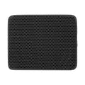 Black honeycomb double-layer litter mat with a bound edge, seen from above on a white background