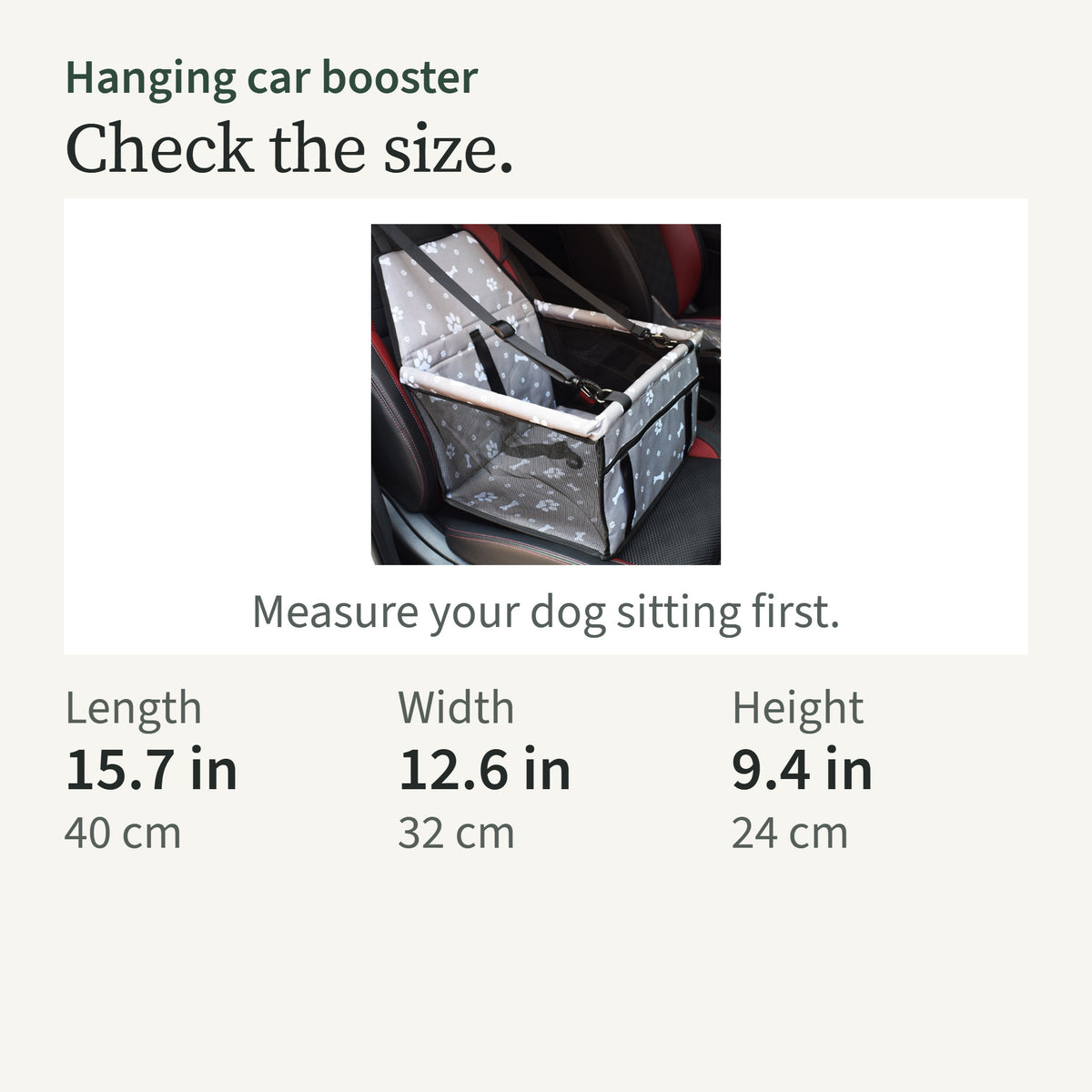 Size card: 15.7 by 12.6 by 9.4 in