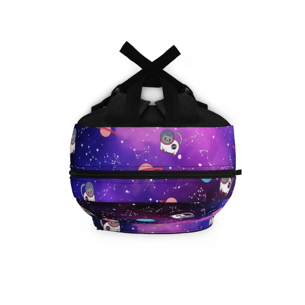 Cosmic Galaxy Cat Backpack for Students & Cat Lovers, Waterproof Bookbag with 15 Inch Laptop Sleeve, Padded Straps & 4 Pockets, for School & Travel