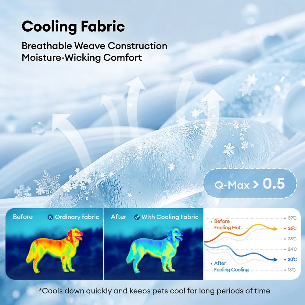 Cooling Orthopedic Dog Bed for Small, Medium & Large Dogs, Memory Foam Crate Mat with Cool-Touch Fabric, Water-Resistant, Machine Washable, for Summer