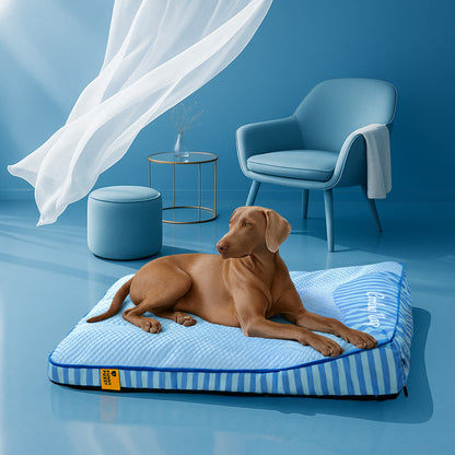 Extra Large Cooling Orthopedic Dog Bed for Big & Senior Dogs, Washable Rectangle Pet Bed with Raised Headrest Edge, Non-Slip, for Indoor & Outdoor Rest