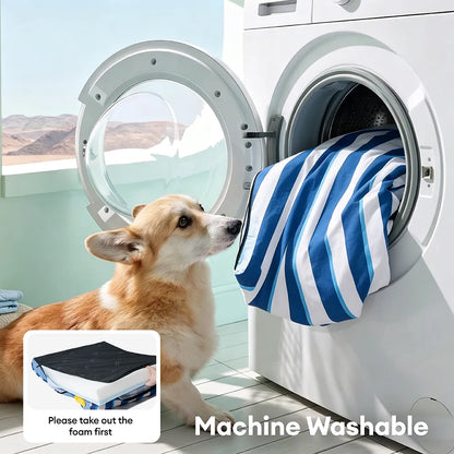 Cooling Orthopedic Dog Bed for Small, Medium & Large Dogs, Memory Foam Crate Mat with Cool-Touch Fabric, Water-Resistant, Machine Washable, for Summer