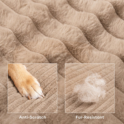 Ultra-Soft Ribbed Plush Donut Dog Bed with Pillows for Small & Medium Dogs, Calming Round Bed with Egg-Crate Foam Base, Non-Slip, for Sleeping & Lounging