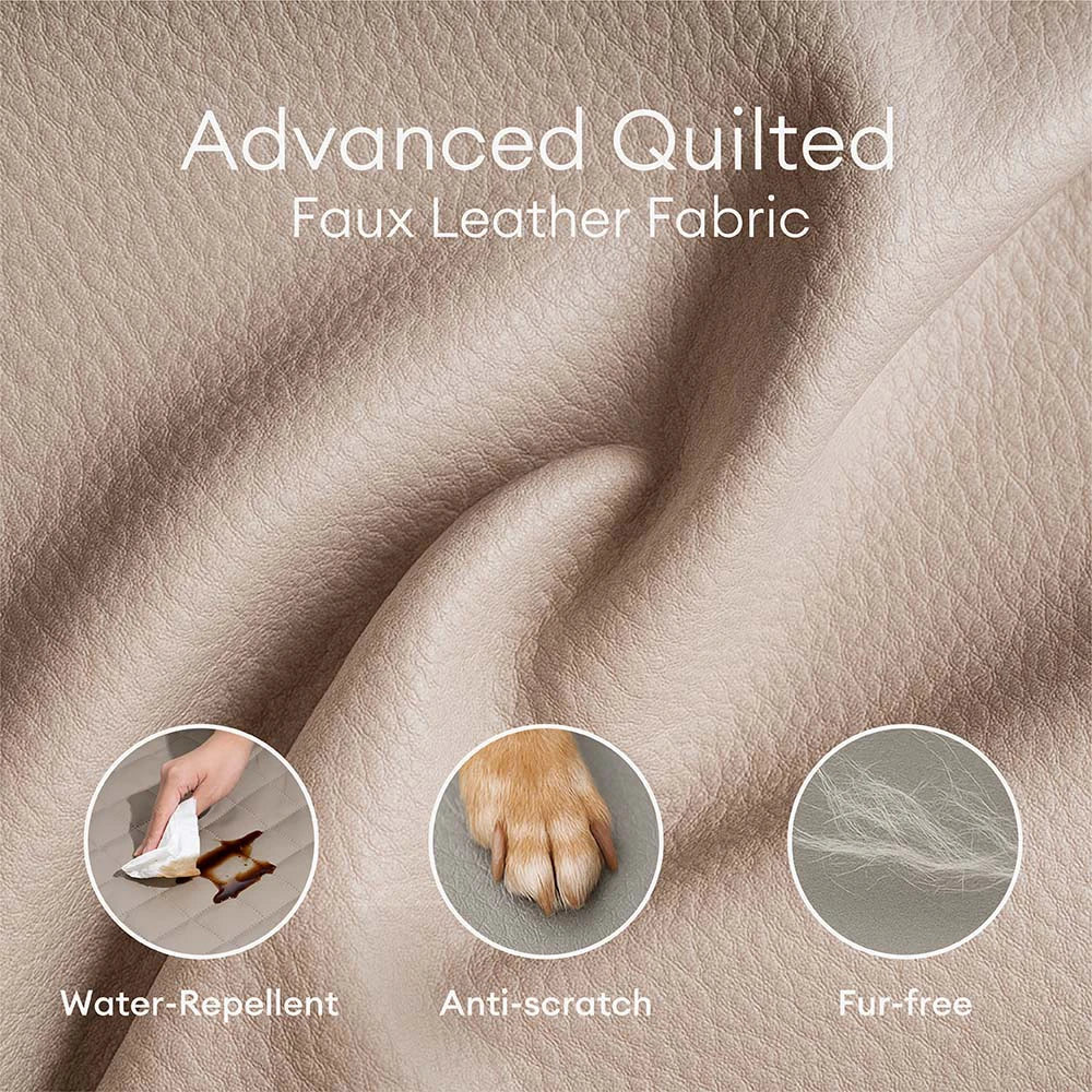Calming Donut Dog Bed for Small & Medium Dogs, Faux Fur & Faux Leather Round Pet Bed with Bolster Support, Removable Washable Cover, for Sleeping & Anxiety Relief