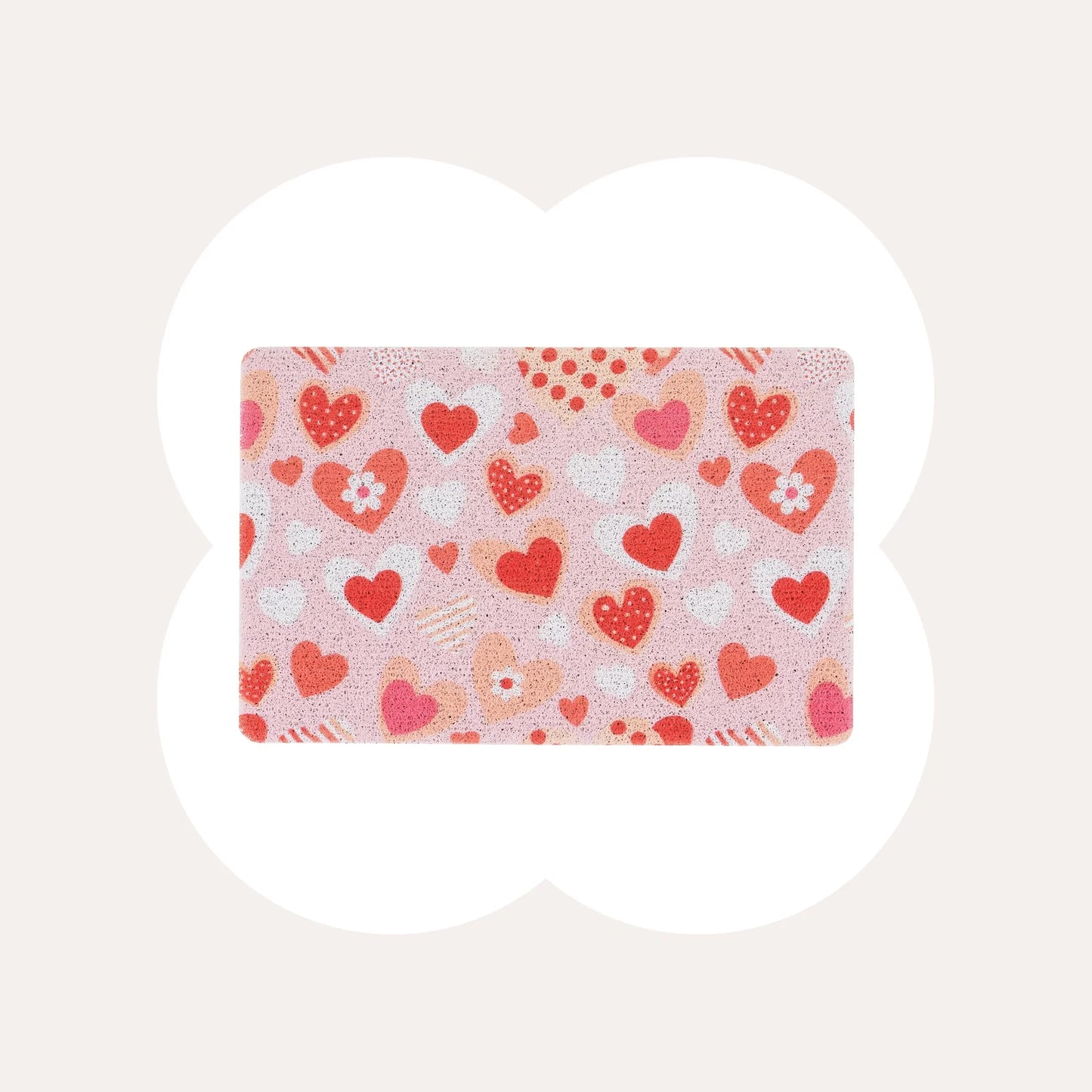 Heart Pattern Cat Litter Mat for Indoor Cats, Soft Litter Trapping Rug, Paw-Friendly & Easy to Clean, for Litter Boxes, Bathrooms & Laundry Rooms