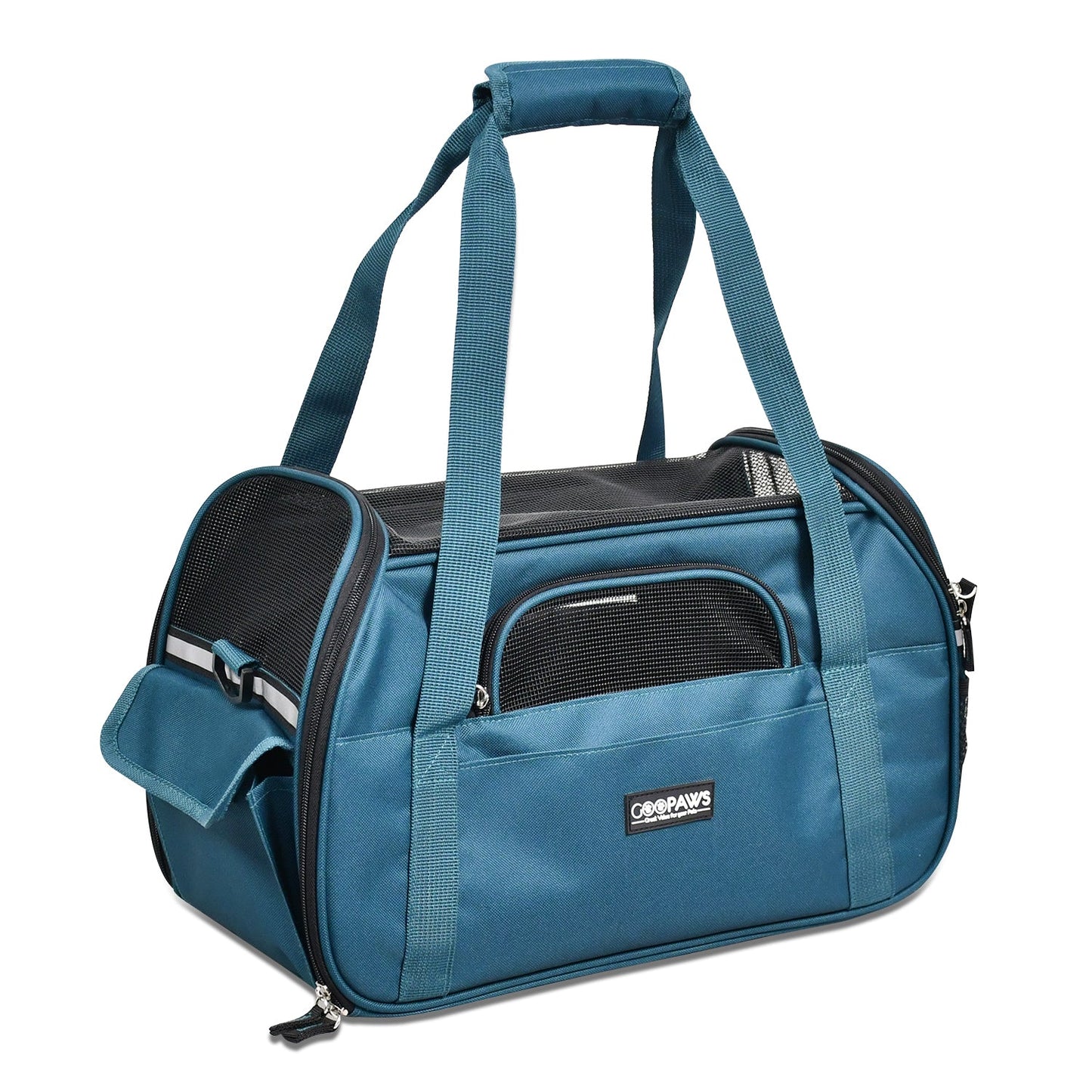 Portable Soft Pet Carrier for Kittens, Puppies & Small Dogs, Airline Underseat Cat Travel Bag with Mesh Panels & Seat Belt Loop, for Flights & Cars