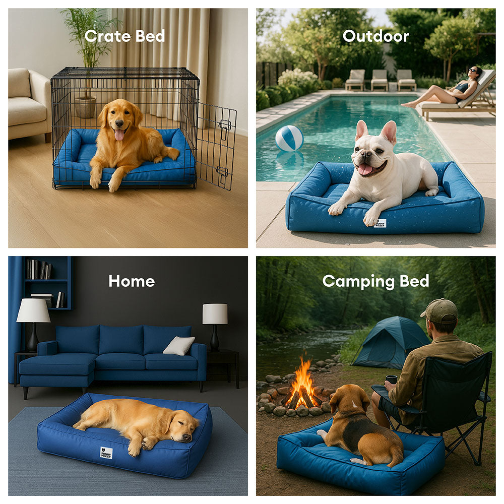 Waterproof Orthopedic Dog Bed for Large & Medium Dogs, Scratch-Resistant Surround Bolster Pet Bed, Washable, Non-Slip, for Indoor, Patio & Crates