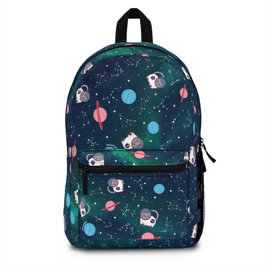 Space Cat Galaxy Backpack for Kids, Girls & Boys, Waterproof School Bookbag with 15 Inch Laptop Sleeve & Padded Straps, for Class, Travel & Adventures