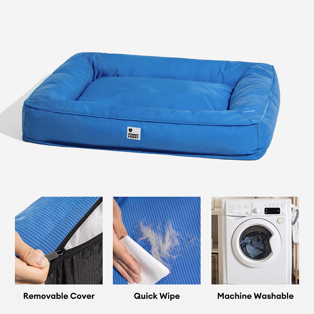 Waterproof Orthopedic Dog Bed for Large & Medium Dogs, Scratch-Resistant Surround Bolster Pet Bed, Washable, Non-Slip, for Indoor, Patio & Crates