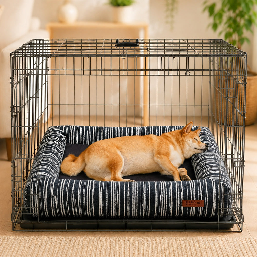Orthopedic Dog Bed for Small, Medium & Large Dogs, Memory Foam Bolster Sofa Pet Bed, Washable Cover, Non-Slip Bottom, for Sleeping, Crates & Couches