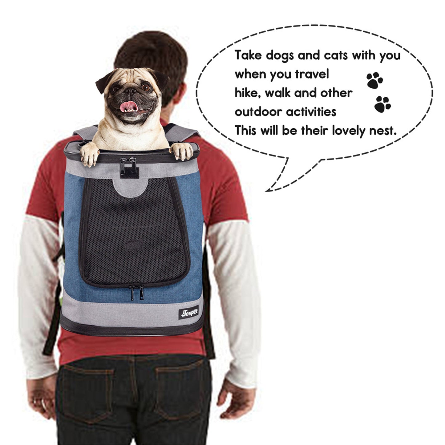 Soft Pet Backpack Carrier for Small Dogs & Cats, Ventilated Mesh Cat Carrier Bag with Padded Straps & Sherpa Bed, for Travel, Hiking & Everyday Outings