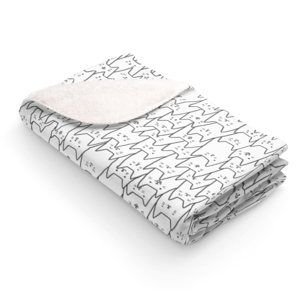 Cat Print Sherpa Throw Blanket for Cat Lovers, Soft Cozy Fleece Lined Kitty Face Blanket for Couches, Beds, Chairs, Travel & Year-Round Snuggling