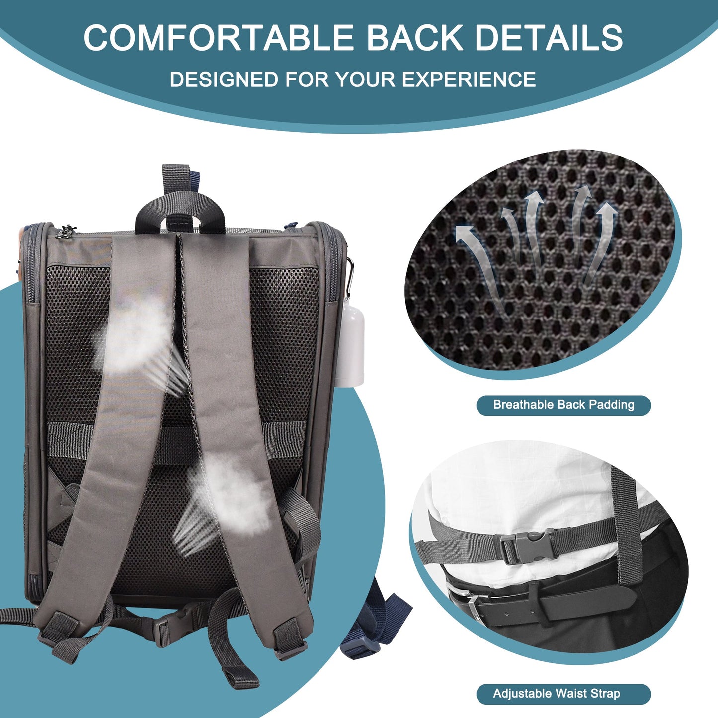 Pet Carrier Backpack for Small Dogs & Cats up to 25 lbs, Collapsible Breathable Mesh Dog Backpack for Hiking, Travel, Camping & Outdoor Adventures