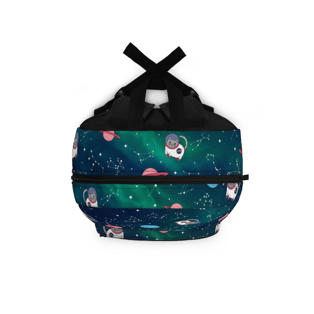 Space Cat Galaxy Backpack for Kids, Girls & Boys, Waterproof School Bookbag with 15 Inch Laptop Sleeve & Padded Straps, for Class, Travel & Adventures