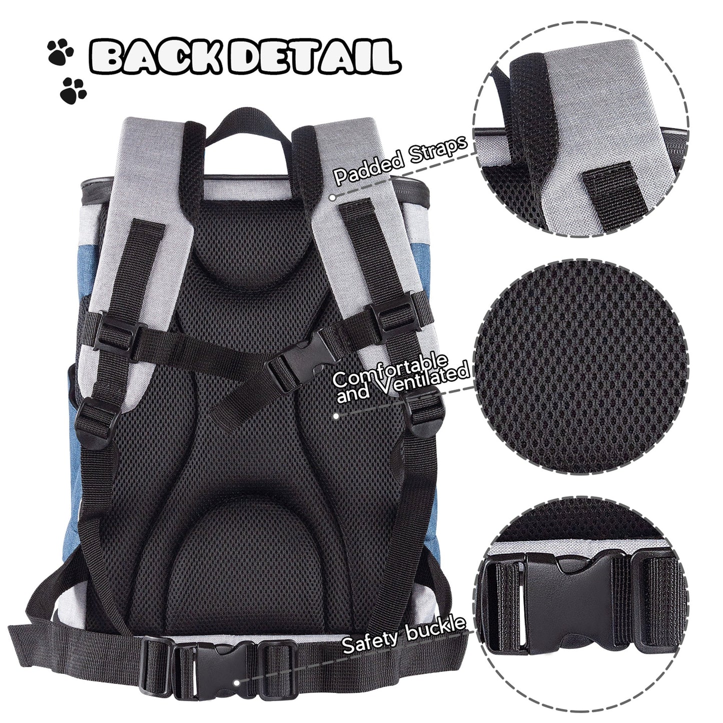 Soft Pet Backpack Carrier for Small Dogs & Cats, Ventilated Mesh Cat Carrier Bag with Padded Straps & Sherpa Bed, for Travel, Hiking & Everyday Outings