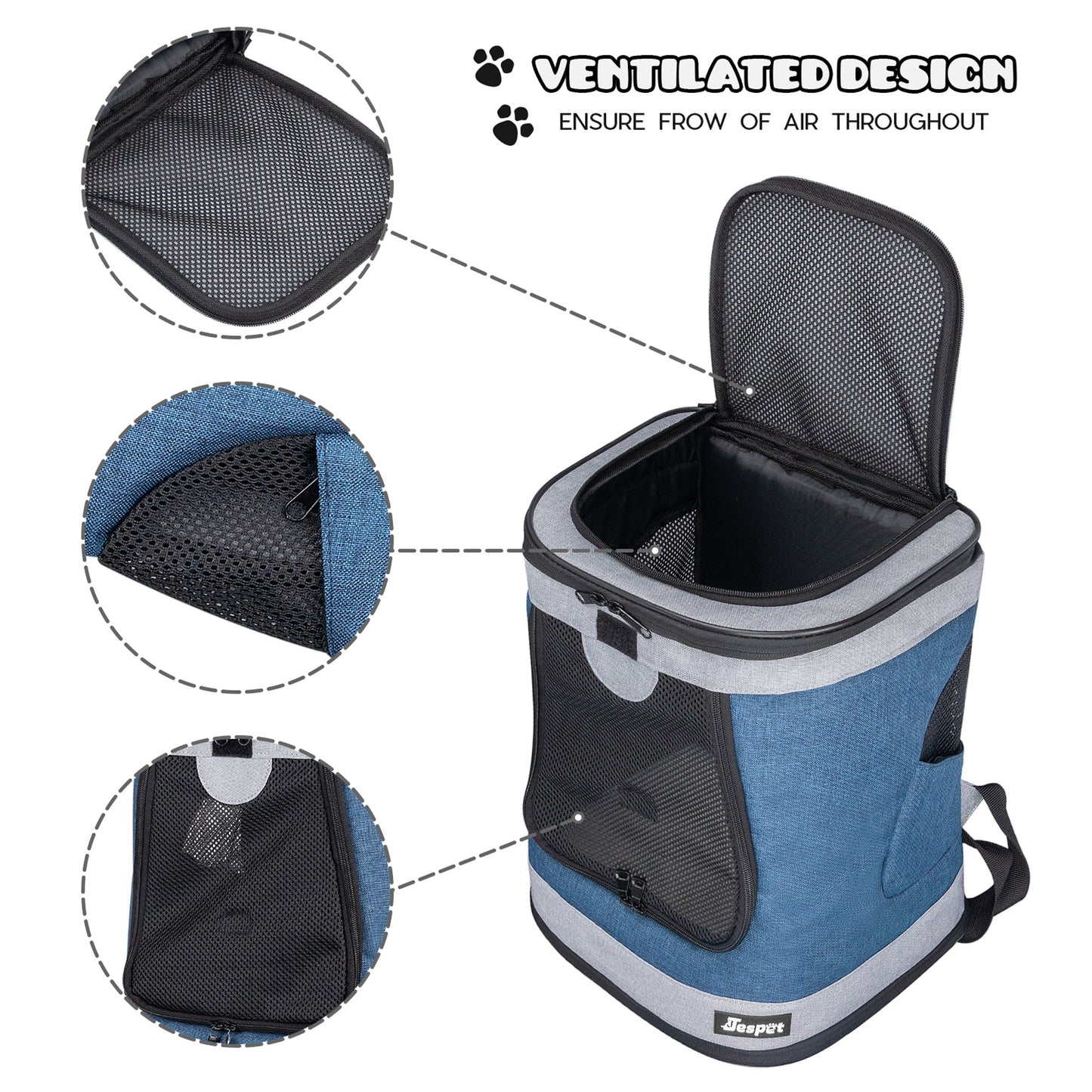 Soft Pet Backpack Carrier for Small Dogs & Cats, Ventilated Mesh Cat Carrier Bag with Padded Straps & Sherpa Bed, for Travel, Hiking & Everyday Outings