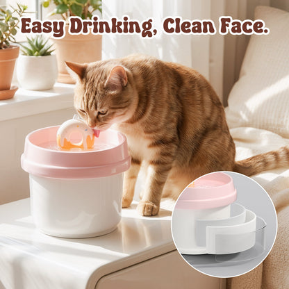 Donut-Shaped Ceramic Cat Water Fountain 42oz, Ultra-Quiet Automatic Pet Drinking Fountain with Filter, Dust Cover & Smart Sensor, for Cats & Pets