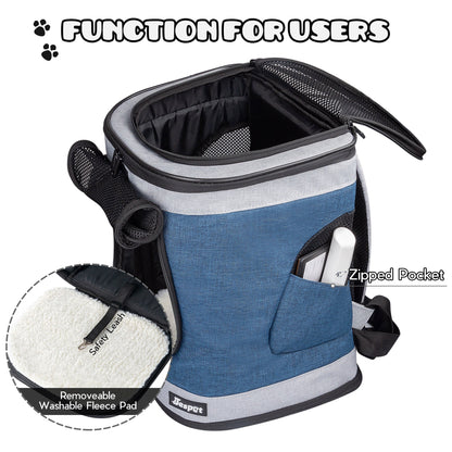 Soft Pet Backpack Carrier for Small Dogs & Cats, Ventilated Mesh Cat Carrier Bag with Padded Straps & Sherpa Bed, for Travel, Hiking & Everyday Outings