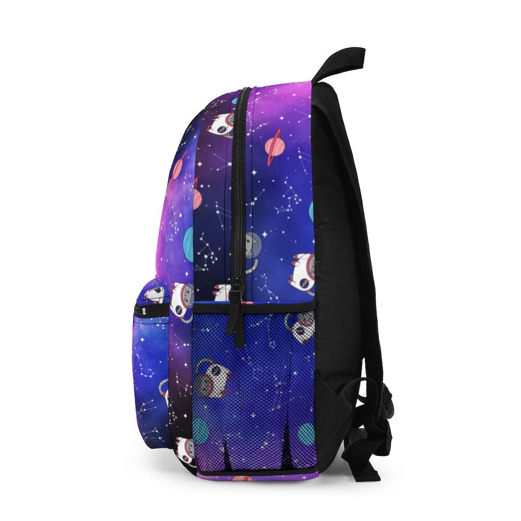 Cosmic Galaxy Cat Backpack for Students & Cat Lovers, Waterproof Bookbag with 15 Inch Laptop Sleeve, Padded Straps & 4 Pockets, for School & Travel