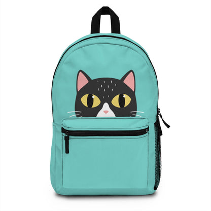 Cute Peeking Cat Backpack for Kids & Cat Lovers, Waterproof School Bookbag with 15 Inch Laptop Sleeve & 4 Compartments, for School, Travel & Everyday