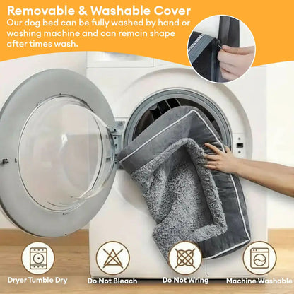 Orthopedic Foam Dog Bed for Senior & Large Dogs, Water-Repellent Full Surround Bolster Pet Bed, Detachable Machine Washable Cover, Breathable Support