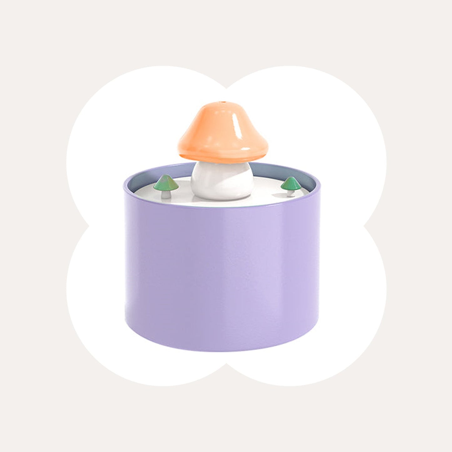 Mushroom Ceramic Cat Water Fountain, Quiet Automatic Pet Drinking Fountain with Five-Layer Filtration & USB Pump, for Cats, Kittens & Puppies