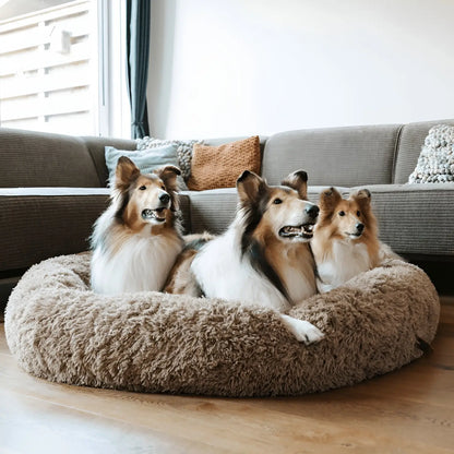 Calming Anti-Anxiety Dog Bed for Small, Medium & Large Dogs, Plush Donut Round Puppy Bed, Cozy & Soothing, for Sleeping, Crates & Living Rooms