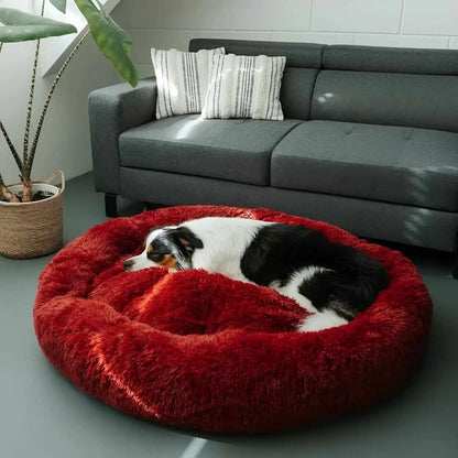 Calming Anti-Anxiety Dog Bed for Small, Medium & Large Dogs, Plush Donut Round Puppy Bed, Cozy & Soothing, for Sleeping, Crates & Living Rooms