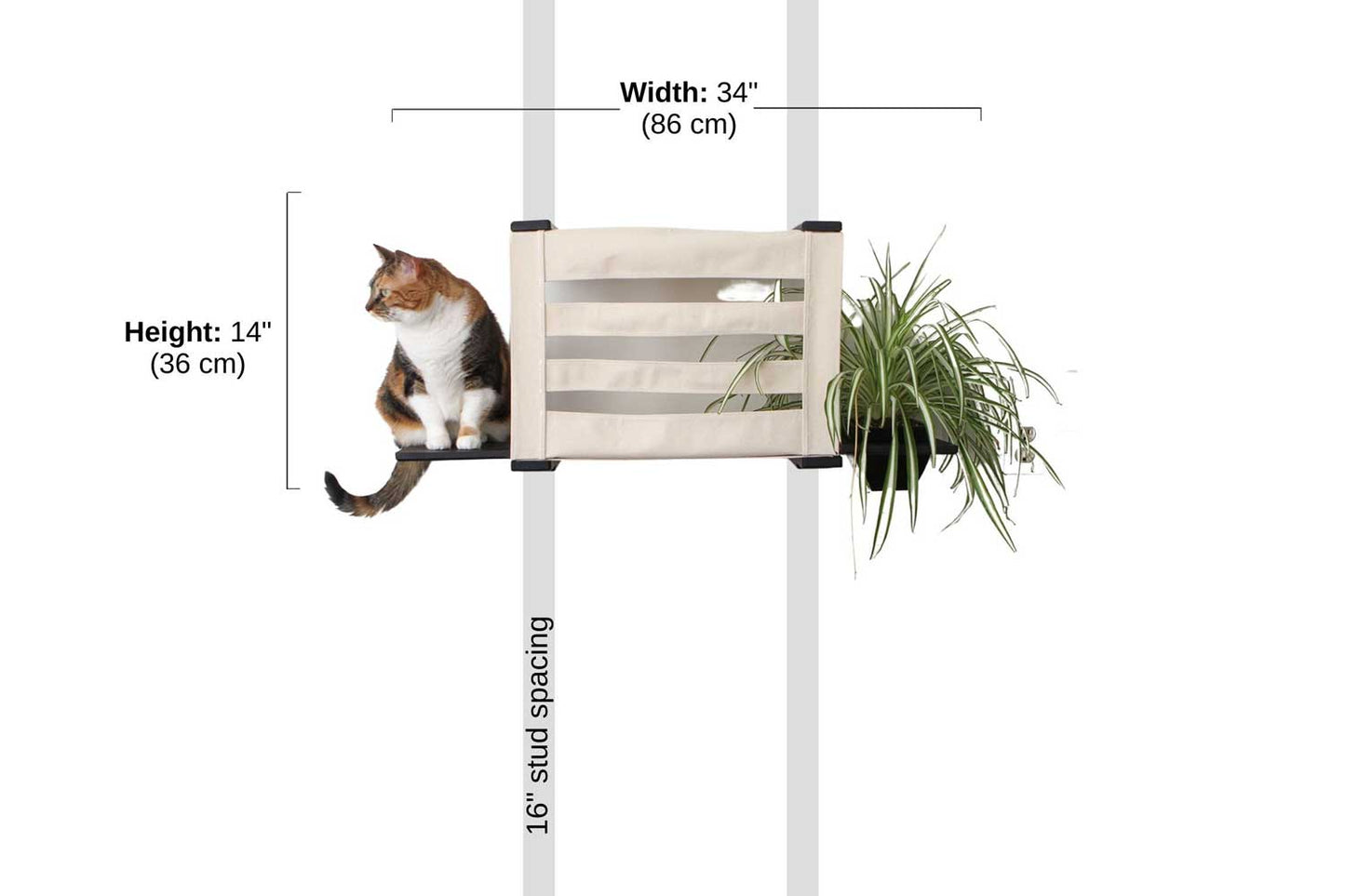 Deluxe Wall-Mounted Cat Cubby Bed for Indoor Cats, Covered Hideaway with Perch & Planter or Feeder Option, Cat Wall Furniture for Privacy & Lounging