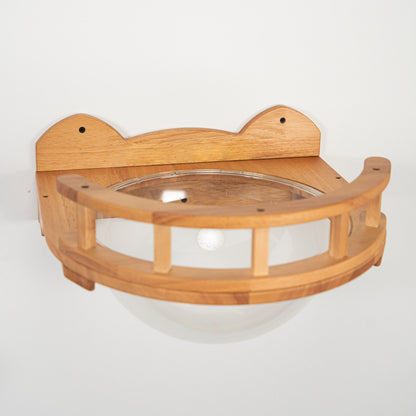 Wall Mounted Cat Bed for Indoor Cats, Clear Bubble Cat Perch Wall Shelf with Removable Dome, Space-Saving Wood Cat Furniture for Napping & Lounging