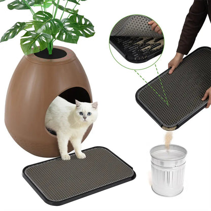 Waterproof Cat Litter Mat, Double Layer Litter Trapping Mat for Litter Boxes, Soft on Paws, Easy to Clean, for Kitchens, Bathrooms & Laundry Rooms