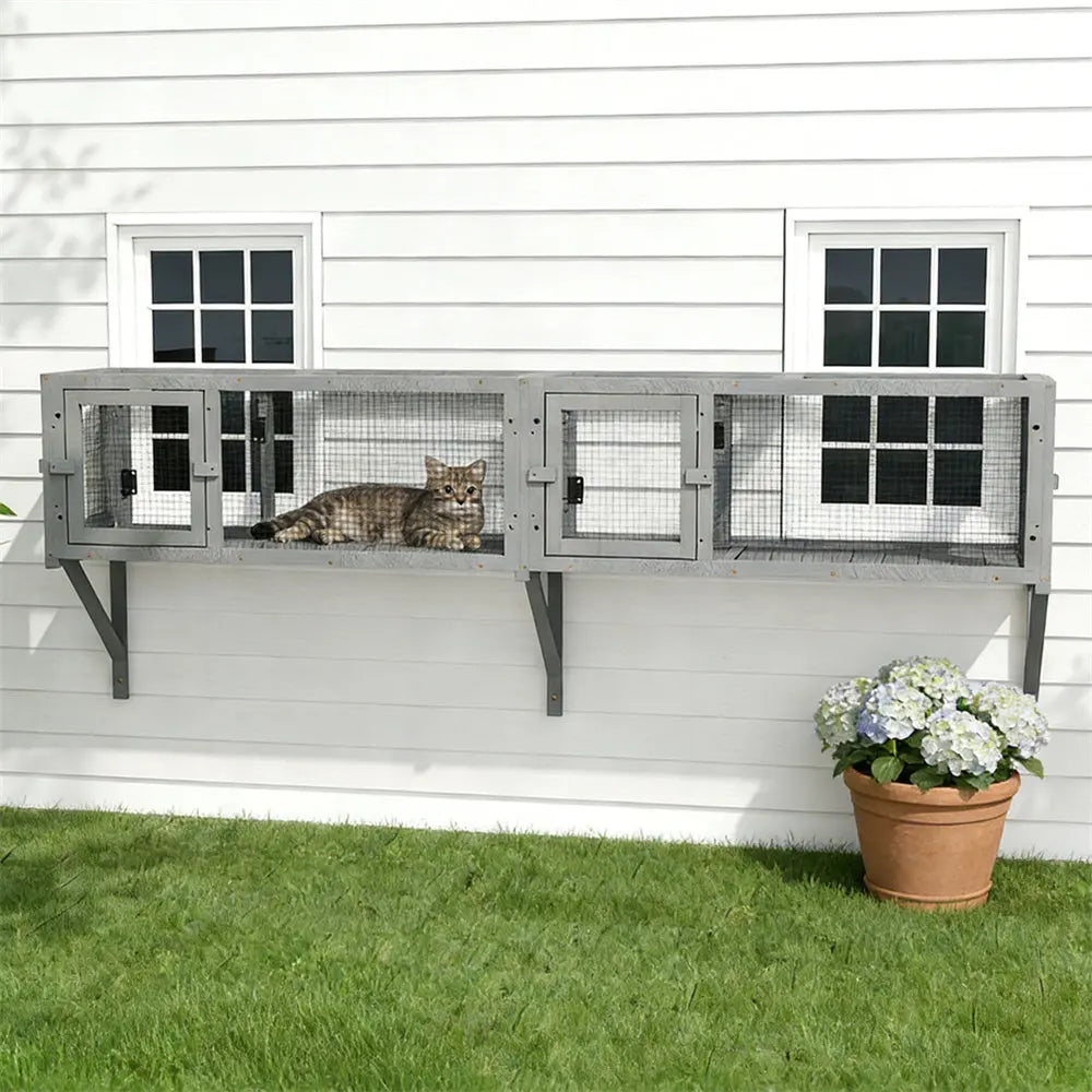 Modular Wall-Mounted Cat Tunnel for Indoor Cats, 2-Section Customizable Climbing & Hideaway Tunnel, Easy-Clean, for Apartments & Playrooms