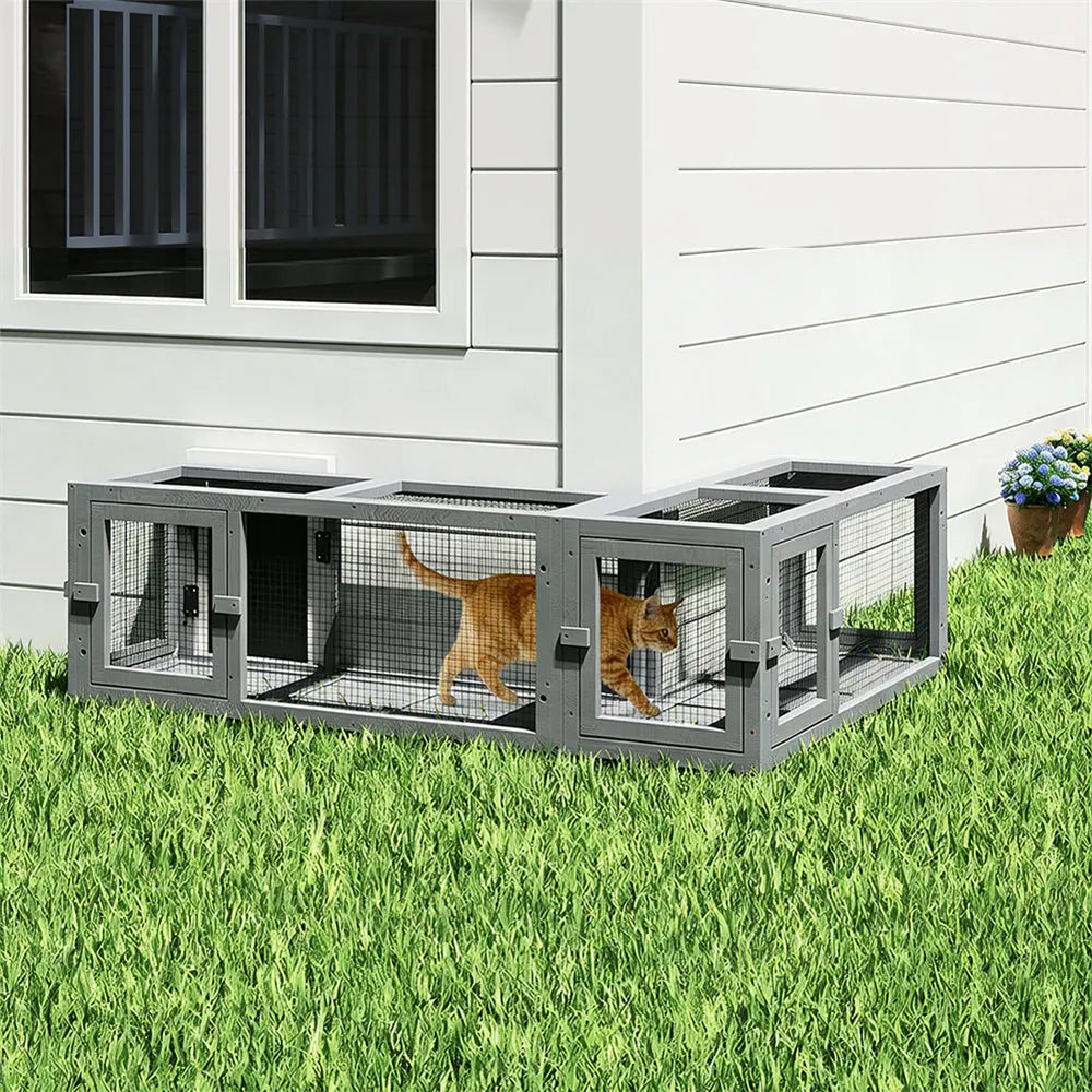 Modular Wall-Mounted Cat Tunnel for Indoor Cats, 2-Section Customizable Climbing & Hideaway Tunnel, Easy-Clean, for Apartments & Playrooms