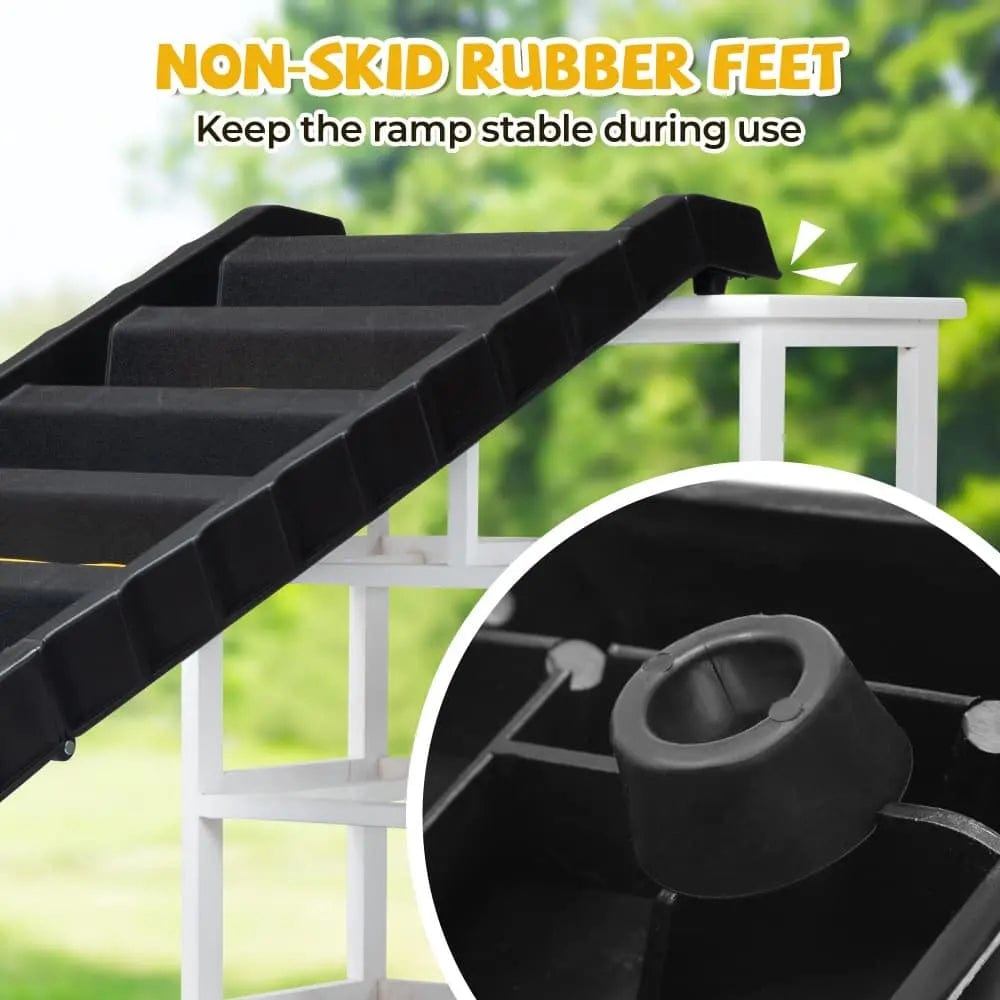 Folding Dog Car Ramp for Small & Large Dogs, Portable Lightweight Pet Ramp with Steps for SUVs, Trucks, Beds & Couches, Supports up to 165 lbs