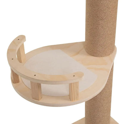 Floor-to-Ceiling Cat Tree Scratching Post for Indoor Cats, 87-111 Inch Adjustable Tall Climbing Tower with Perches, for Large & Multi-Cat Homes