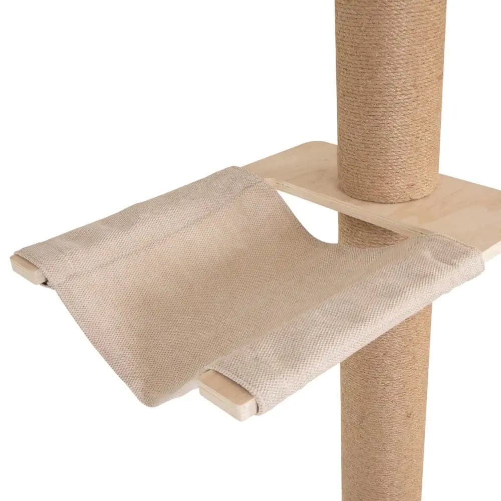 Floor-to-Ceiling Cat Tree Scratching Post for Indoor Cats, 87-111 Inch Adjustable Tall Climbing Tower with Perches, for Large & Multi-Cat Homes