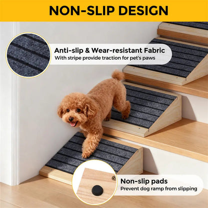 Anti-Slip Dog Stairs for Small & Large Dogs, Portable Pet Steps for Bed, Couch & Sofa, Lightweight Indoor Dog Staircase for Senior Pets & Puppies