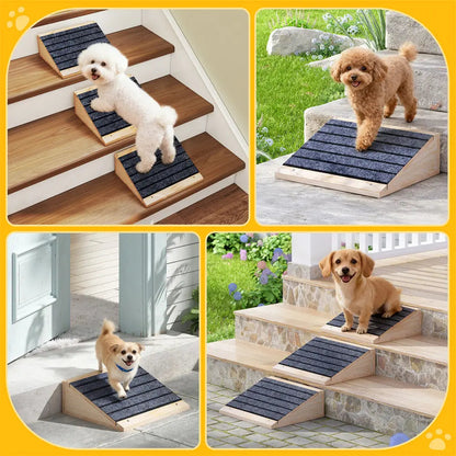 Anti-Slip Dog Stairs for Small & Large Dogs, Portable Pet Steps for Bed, Couch & Sofa, Lightweight Indoor Dog Staircase for Senior Pets & Puppies