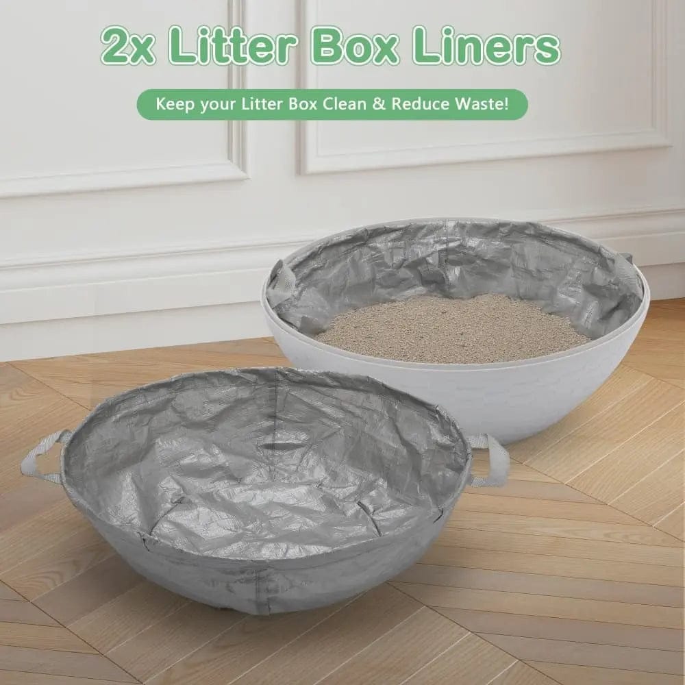 2-in-1 Enclosed Cat Litter Box & Cozy Cat Bed, Egg-Shaped Hidden Litter Enclosure with Odor Control & Faux Plant Top, Modern Cat Furniture for Home