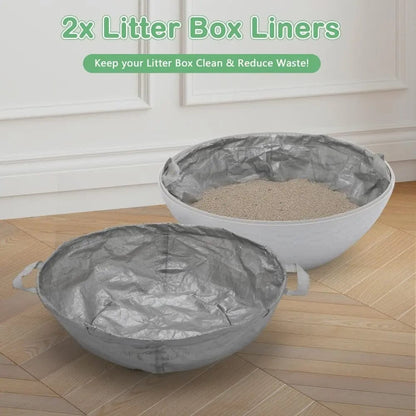2-in-1 Enclosed Cat Litter Box & Cozy Cat Bed, Egg-Shaped Hidden Litter Enclosure with Odor Control & Faux Plant Top, Modern Cat Furniture for Home