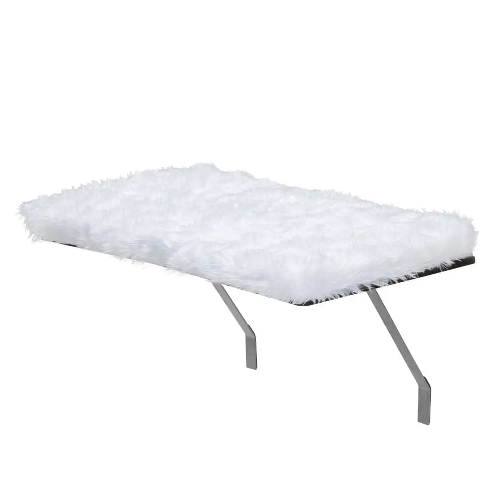 Cat Window Perch Bed for Indoor Cats, Cushioned Sunny Seat with Sturdy Metal Frame, Removable Washable Plush Cover, for Sunbathing, Bird Watching & Naps