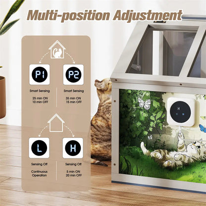 Wooden Cat Litter Box Enclosure for Indoor Cats, Hidden Litter Box Furniture Side Table with Top Opening & Removable Tray, for Living Rooms & Bedrooms