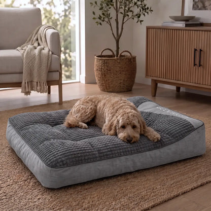 Washable Calming Dog Bed Cushion for Small, Medium & Large Dogs, Soft Plush Flat Pet Mattress Pad, for Crates, Kennels, Floors & Couches