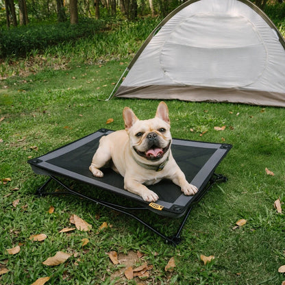 Foldable Elevated Dog Bed for Small, Medium & Large Dogs, Portable Raised Cooling Cot with Breathable Mesh, for Camping, Travel, Indoor & Outdoor Use