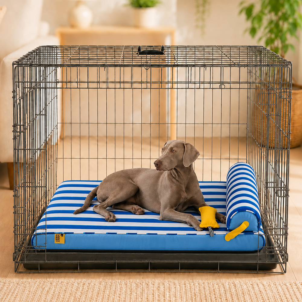 Cooling Orthopedic Dog Bed for Small, Medium & Large Dogs, Memory Foam Crate Mat with Cool-Touch Fabric, Water-Resistant, Machine Washable, for Summer