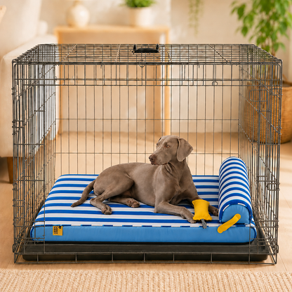 Cooling Orthopedic Dog Bed for Small, Medium & Large Dogs, Memory Foam Crate Mat with Cool-Touch Fabric, Water-Resistant, Machine Washable, for Summer