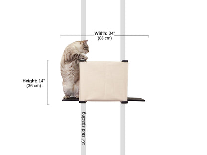 Wall-Mounted Covered Cat Cubby Bed with Side Perches for Indoor Cats, Enclosed Hideaway Cat Wall Furniture for Privacy, Climbing, Lounging & Play