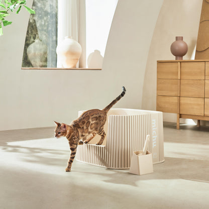 Spacious High-Wall Cat Litter Box for Large Cats & Multi-Cat Homes, Extra Deep Litter Pan with Scoop, Odor & Mess Control, Easy to Clean