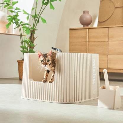 Spacious High-Wall Cat Litter Box for Large Cats & Multi-Cat Homes, Extra Deep Litter Pan with Scoop, Odor & Mess Control, Easy to Clean